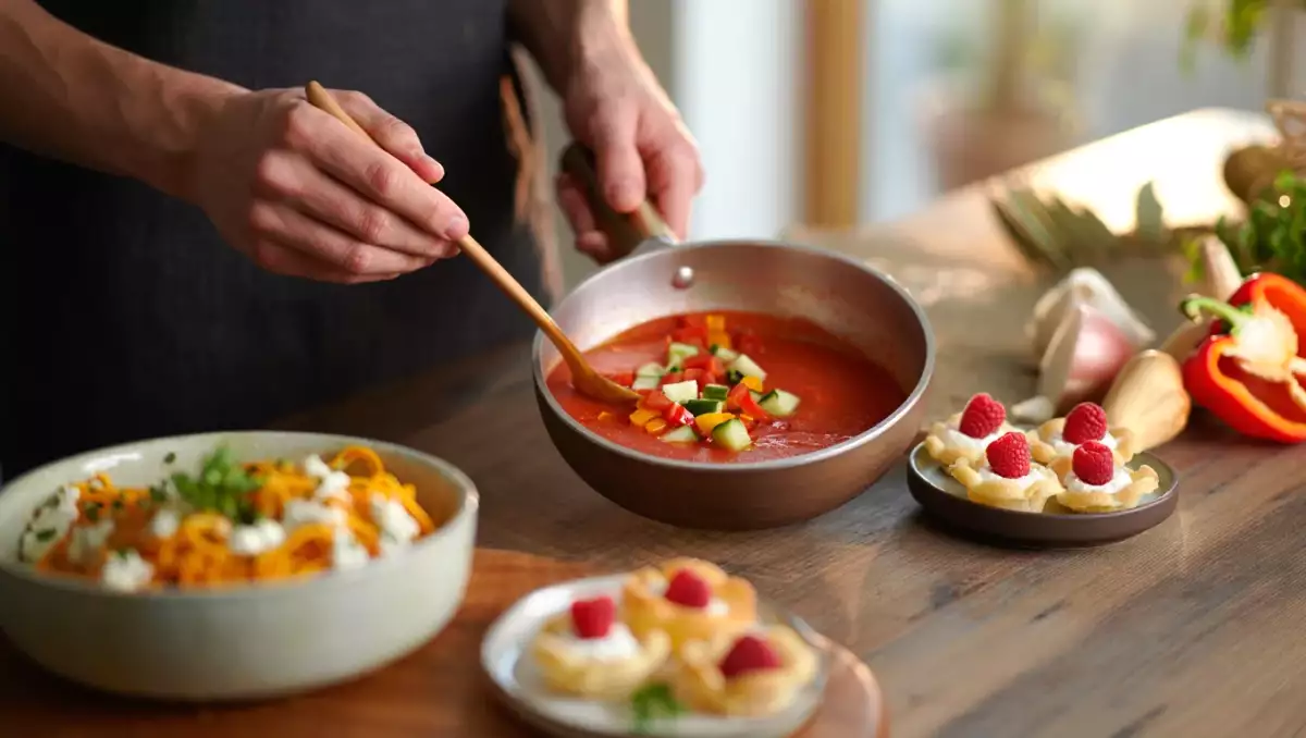 Napi menü, 2026. április 28.: frissítő gazpacho, butternut tészta és édes vol au vents