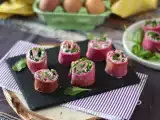 Recept Cékla-krépa tekercsek ricottával és rukkolával