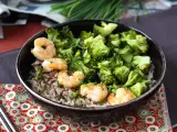 Recept Teljes kiőrlésű rizs brokkolival és garnélarákkal! könnyű és kiegyensúlyozott