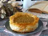 Recept Baklava-stílusú sajttorta pisztáciával, ropogós és olvadó