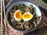 Recept Rizstészta gombával és lágytojással!