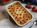 Recept Sós clafoutis cseresznyeparadicsommal és tonhallal