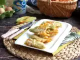 Recept Sült cukkini virágok, a tészta receptje pezsgő vízzel