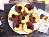 Recept Csokoládé/vanília kettős ízesítésű torta csokoládéval a közepén