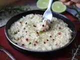 Recept Lime és rózsaszín paprika rizottó: elegáns vegetáriánus recept különleges vacsorákhoz