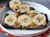 Recept Mini banán, mogyoróvaj és csokoládé szelet, ultra finom, hozzáadott cukor nélkül.