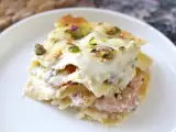 Recept Lazacos lasagne burratával és krémes, ropogós pisztáciával