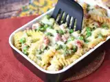Recept Krémes sült tészta borsóval és sonkával gratinálva