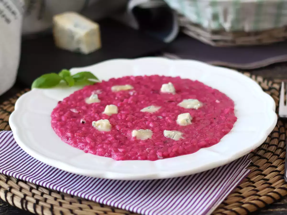Recept Cékla és gorgonzola rizottó: a színek és az intenzív ízek robbanása