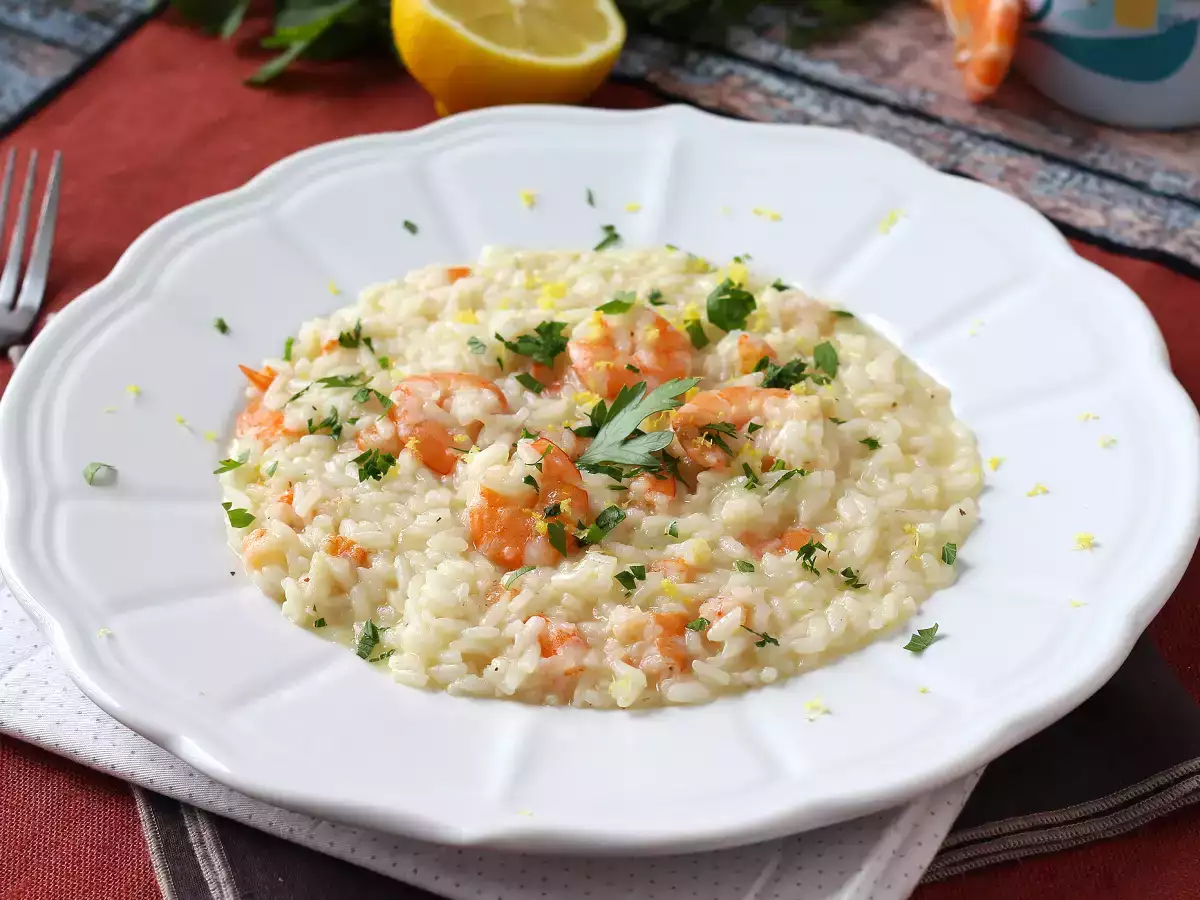 Recept Garnélarák és citromos rizottó, az elegáns és egyszerű első fogás