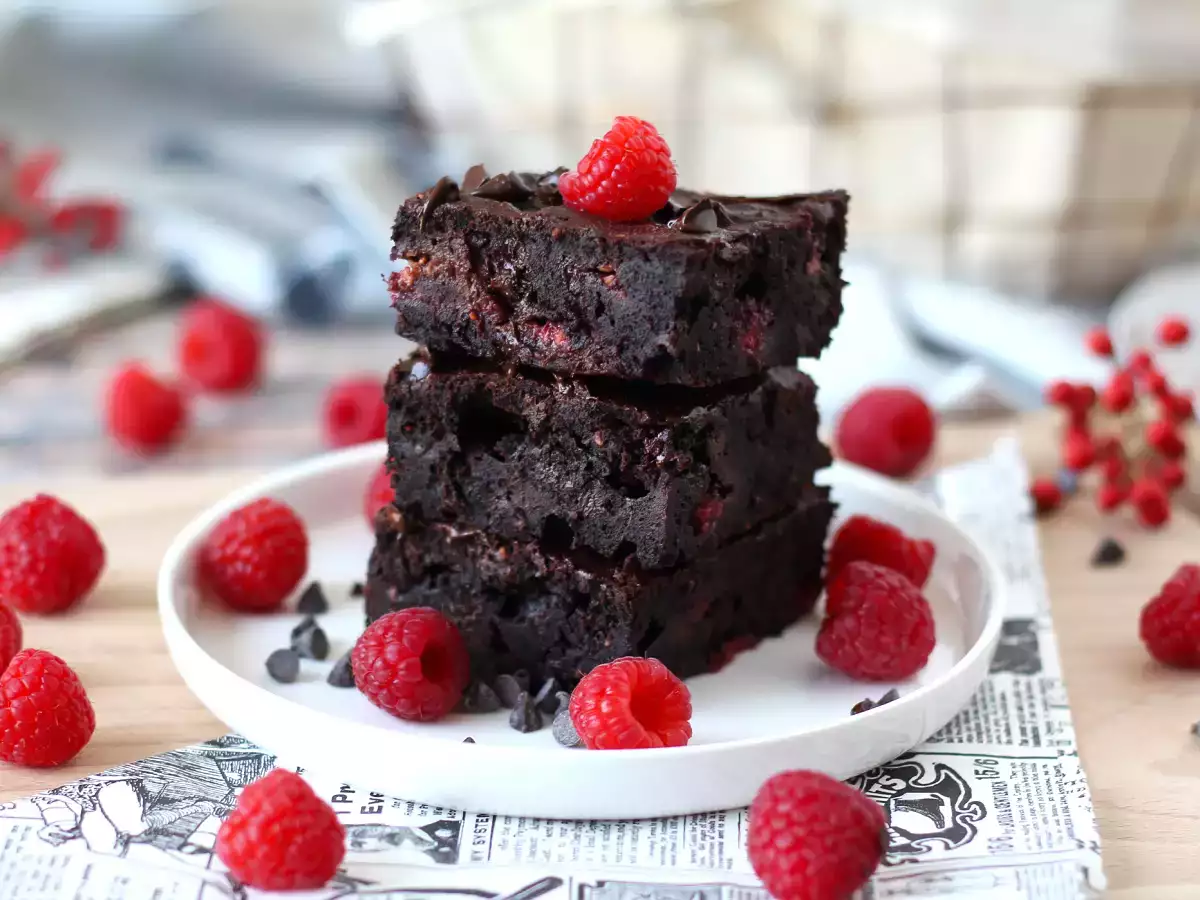 Recept Csokoládés málnás brownie, tiszta élvezet!