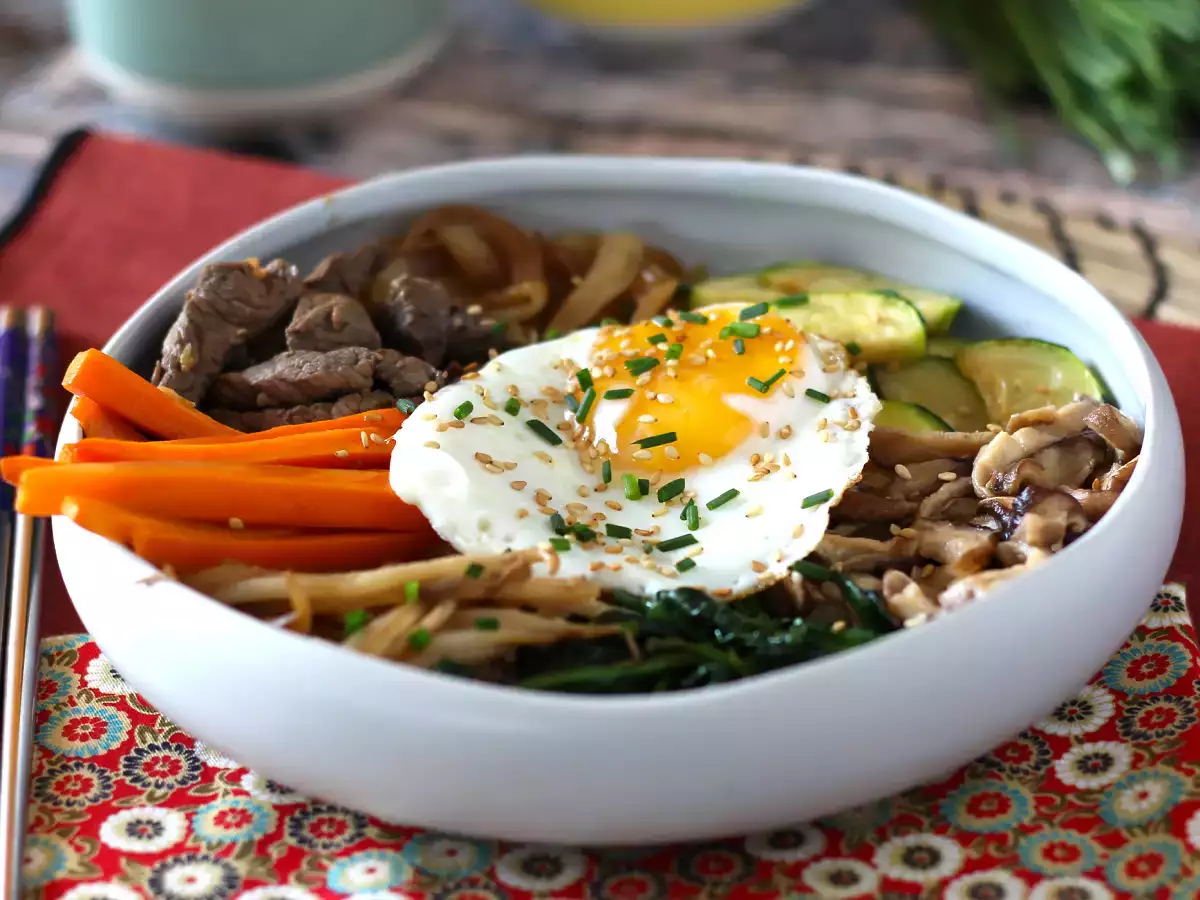 Recept Bibimbap, a hagyományos koreai étel