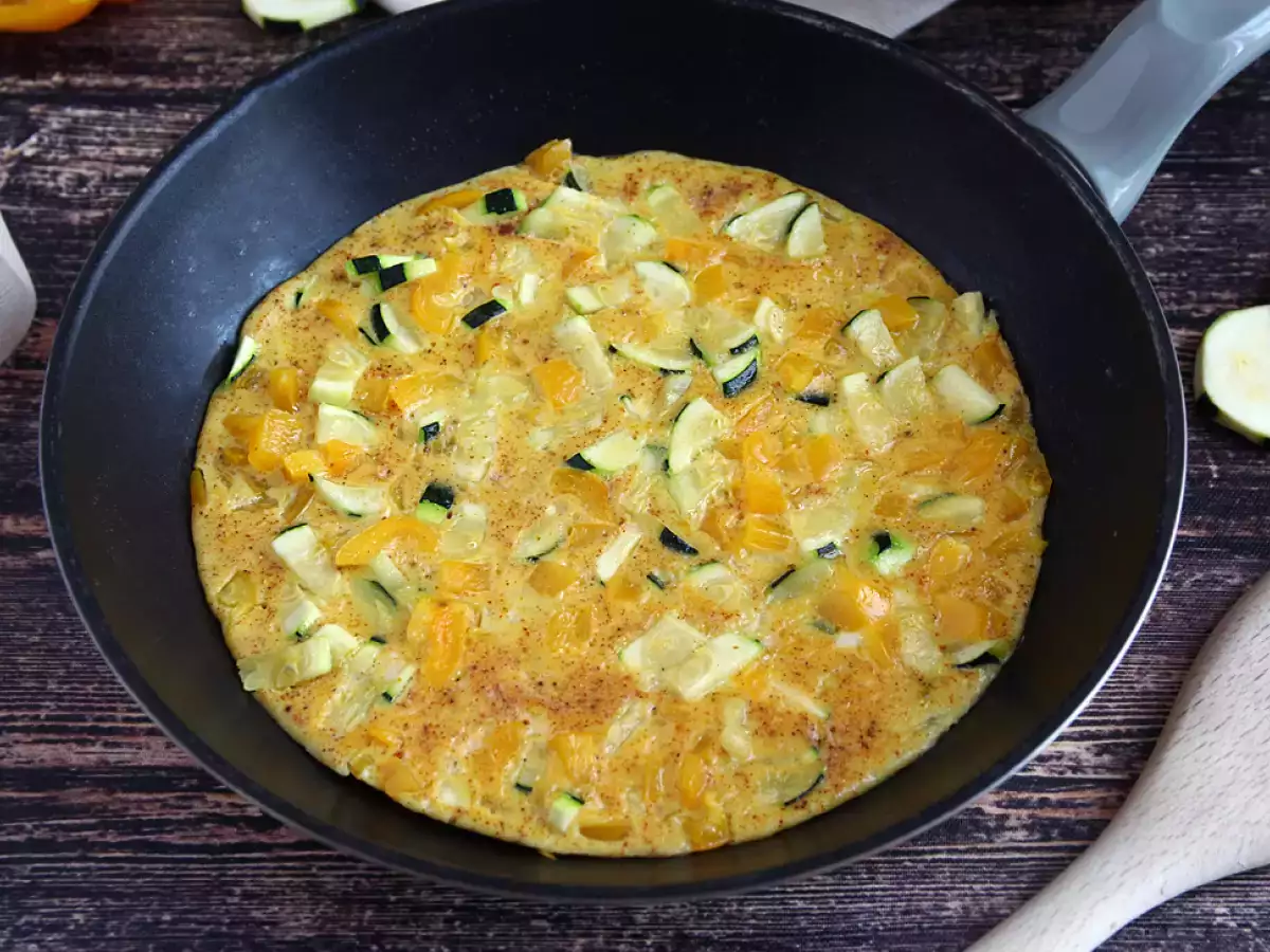 Recept Paprika és cukkini omlett