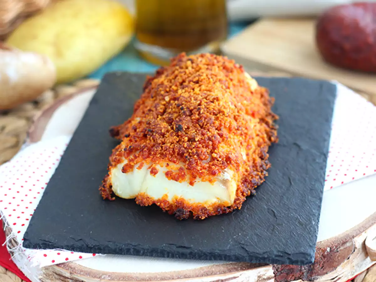 Recept Tőkehal chorizo kéregben