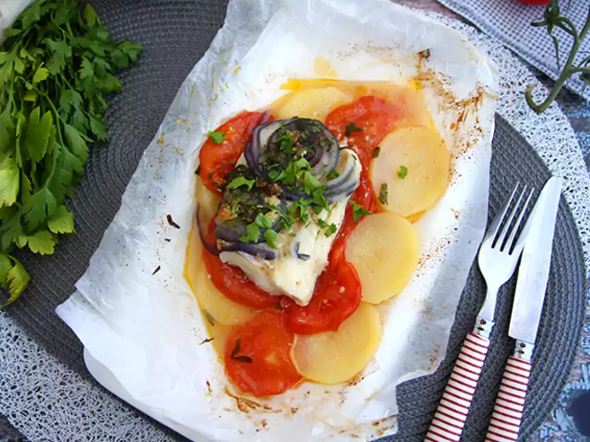 Recept Papillote tőkehalból