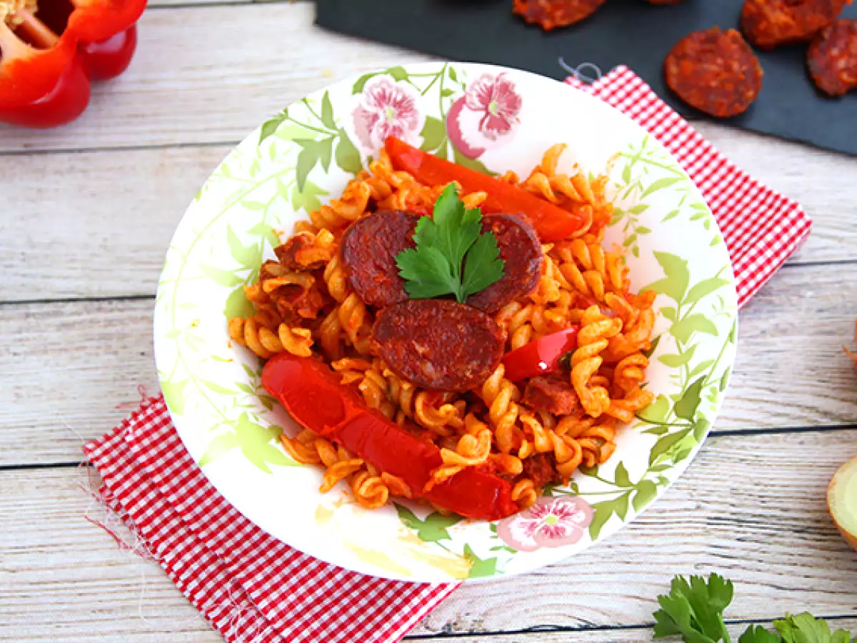 Recept Tészta chorizóval