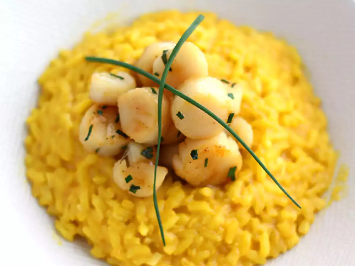 Recept Fésűkagyló rizottó sáfránnyal