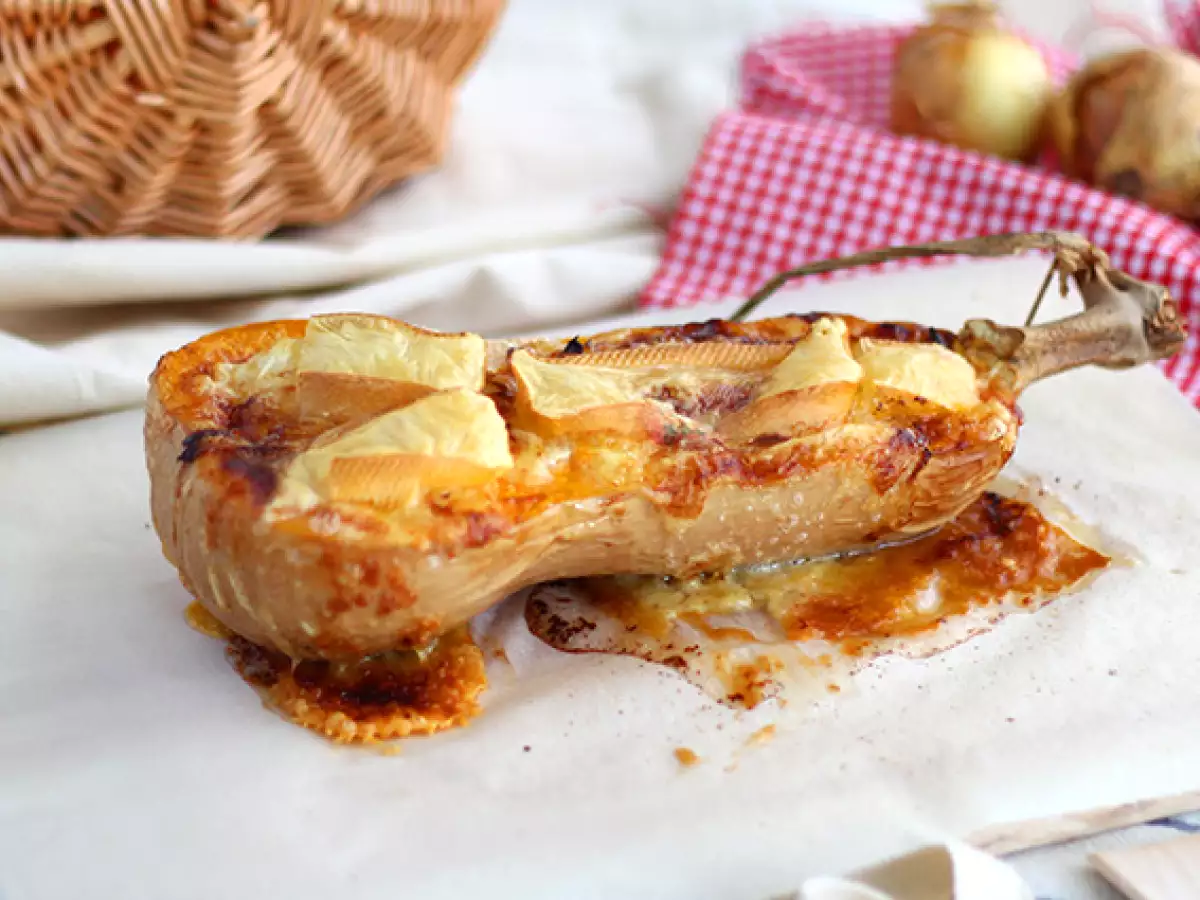 Recept Courgiflette - butternut sütőtök tartiflette stílusban