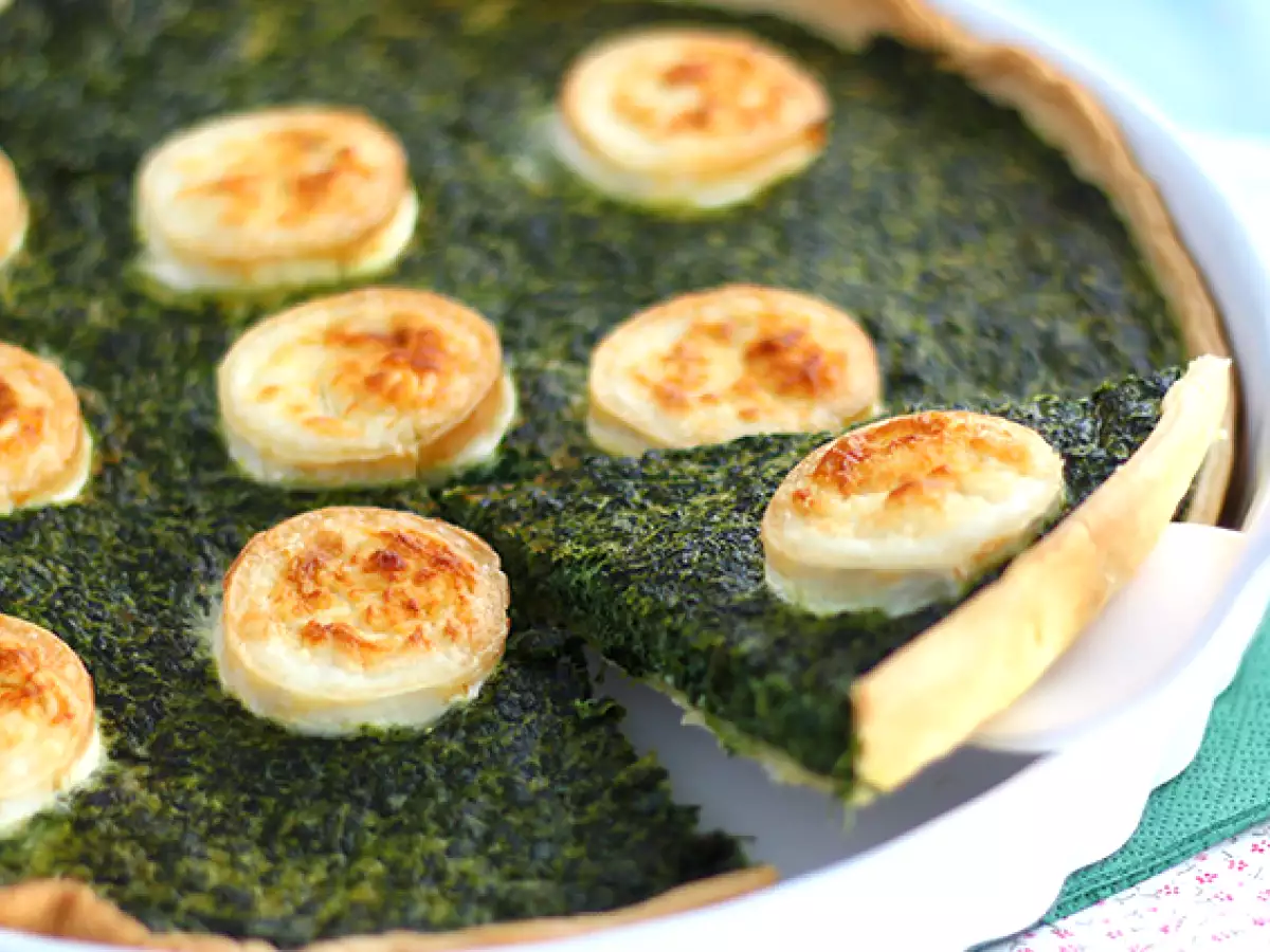 Recept Spenótos és kecskesajtos quiche