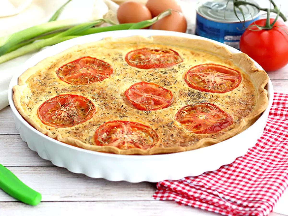 Recept Tonhalas és paradicsomos quiche
