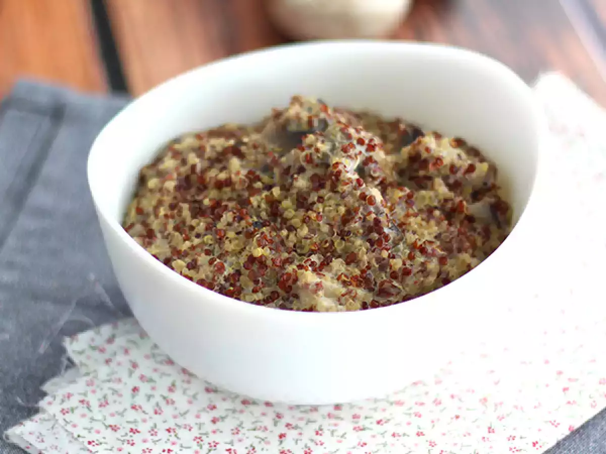 Recept Quinoa és gombás rizottó