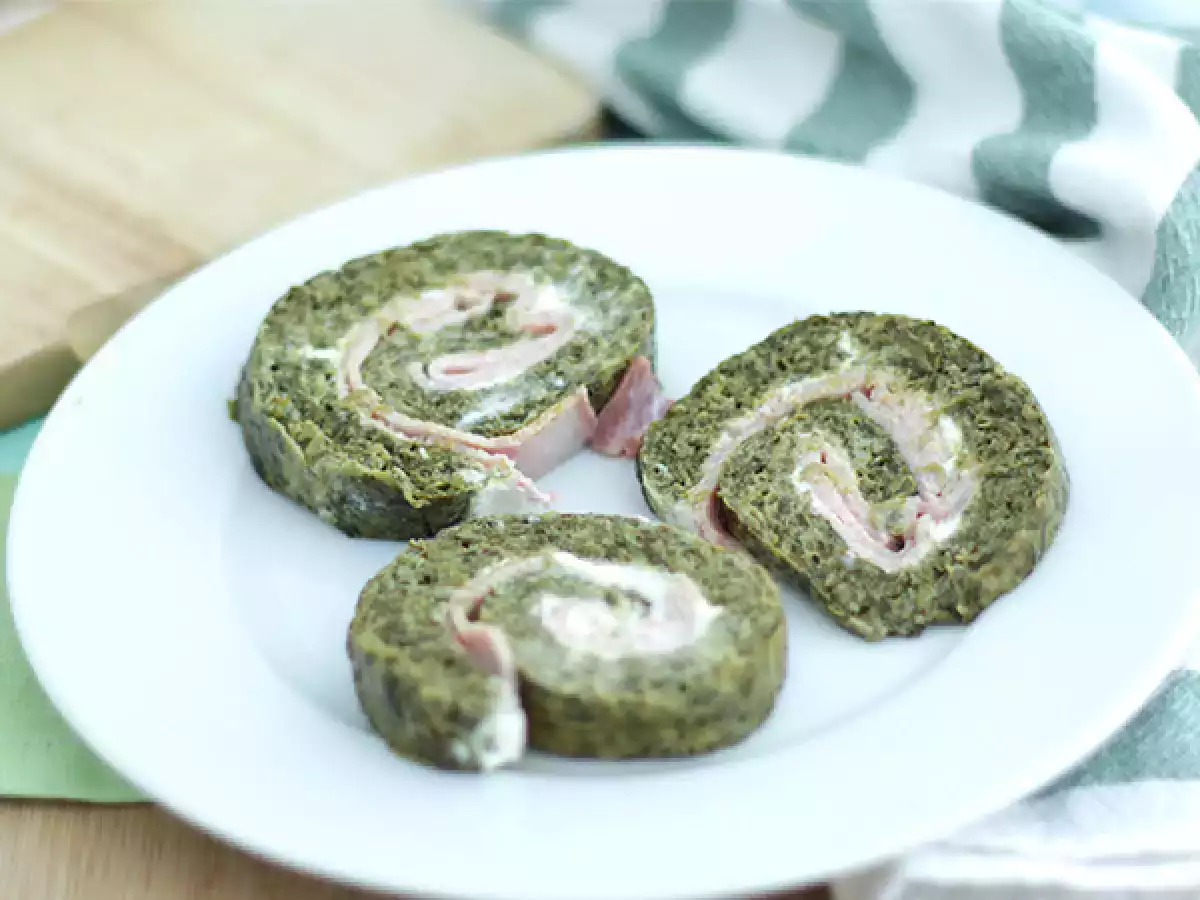 Recept Spenótos, sonkás és fromage frais tekercsek