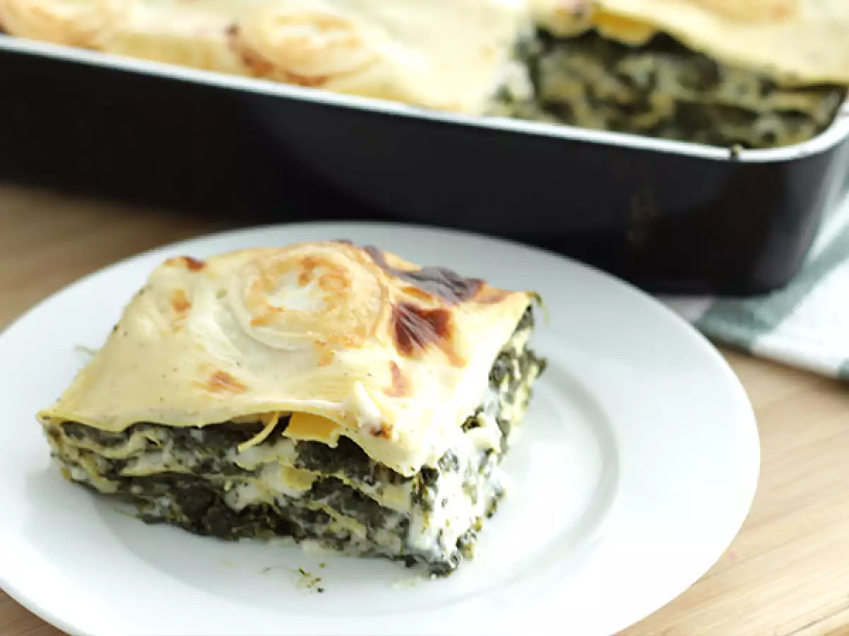 Recept Spenótos és kecskesajtos lasagne
