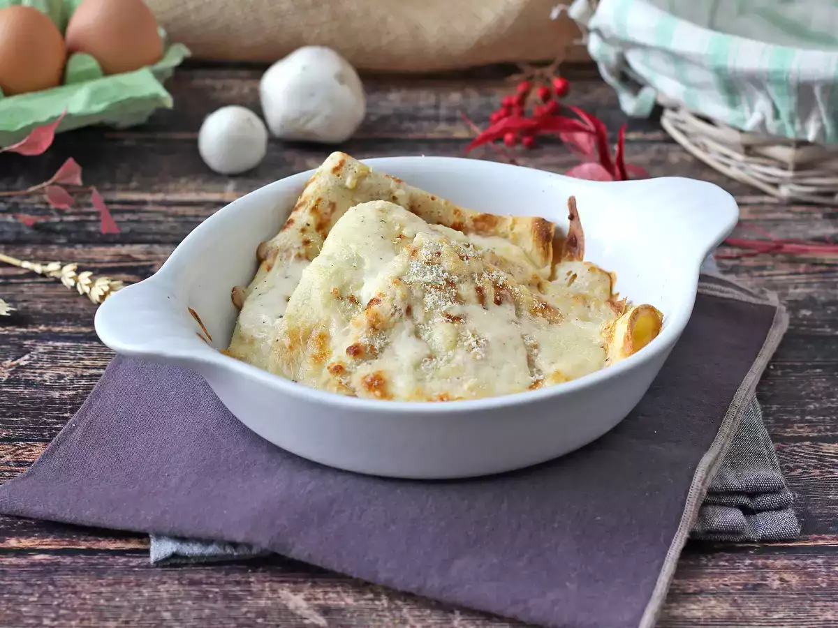 Recept Crespelle ricotta és gomba: a tökéletes krémes vegetáriánus recept minden alkalomra