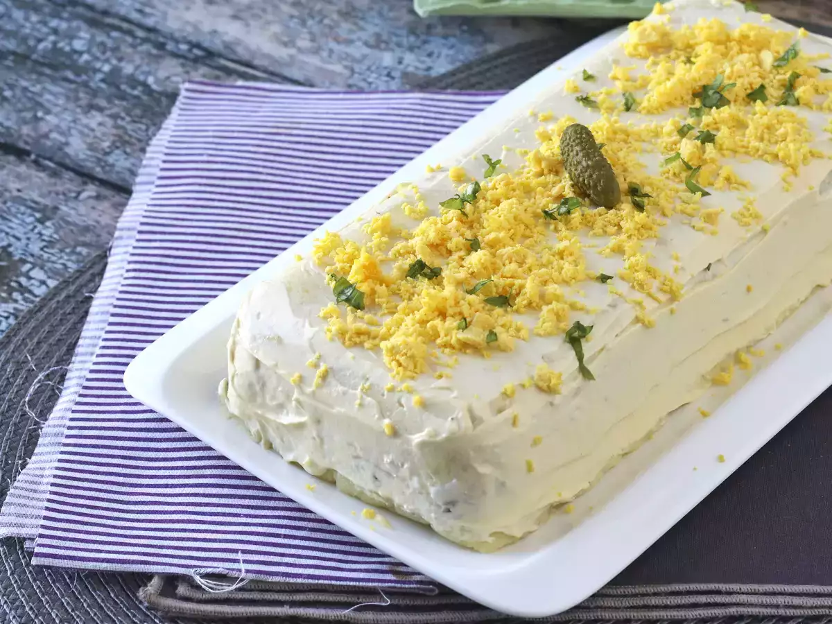 Recept Könnyű, sütés nélküli hideg burgonyatorta tonhallal és majonézzel