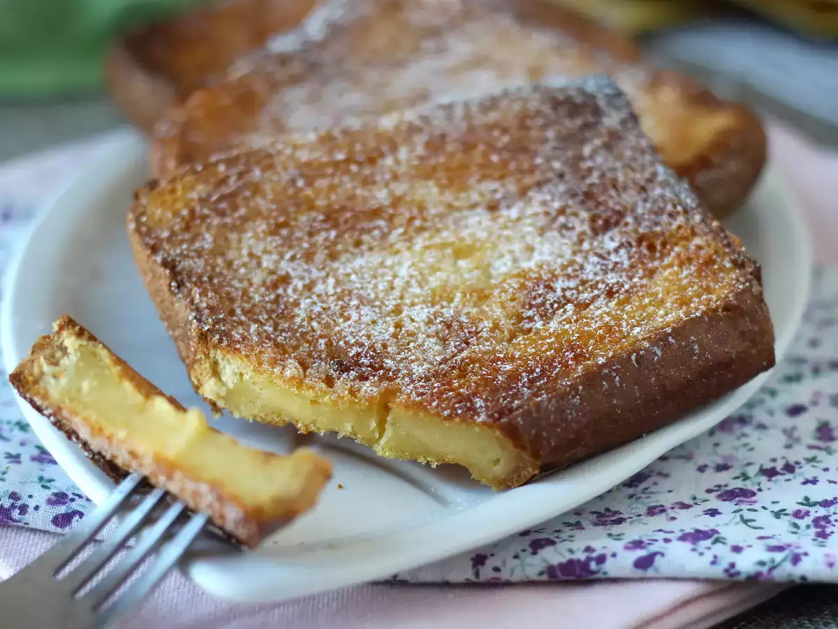Recept Torrijas légsütőben briós kenyérrel, egy komplikációk nélküli hagyomány