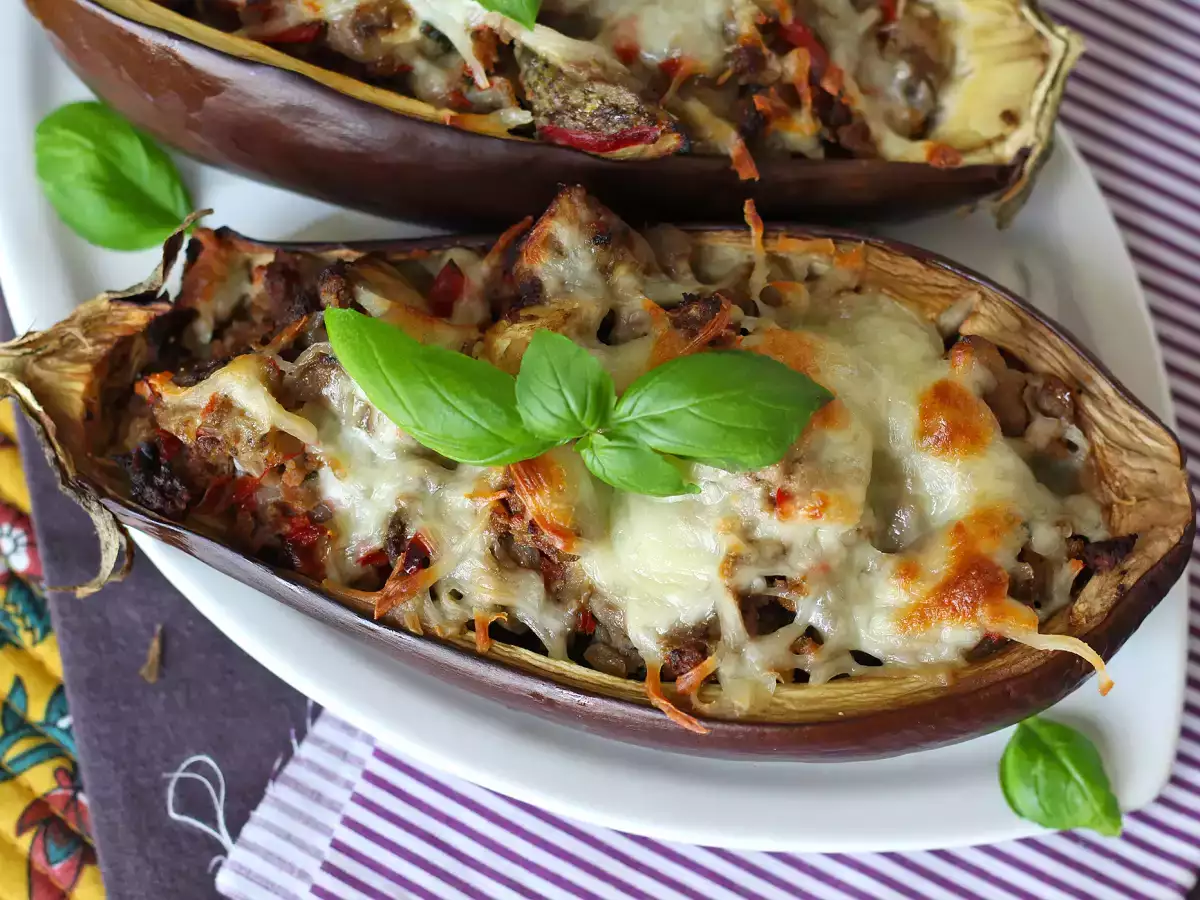 Recept Töltött padlizsán mozzarellával gratinálva