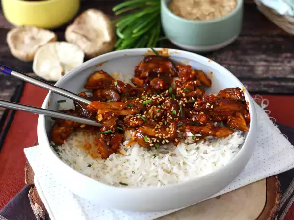 Recept Koreai stílusú gomba - shiitake gomba gochujang mártásban
