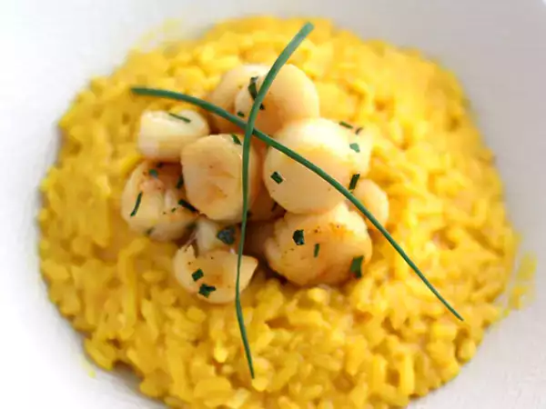 Recept Fésűkagyló rizottó sáfránnyal