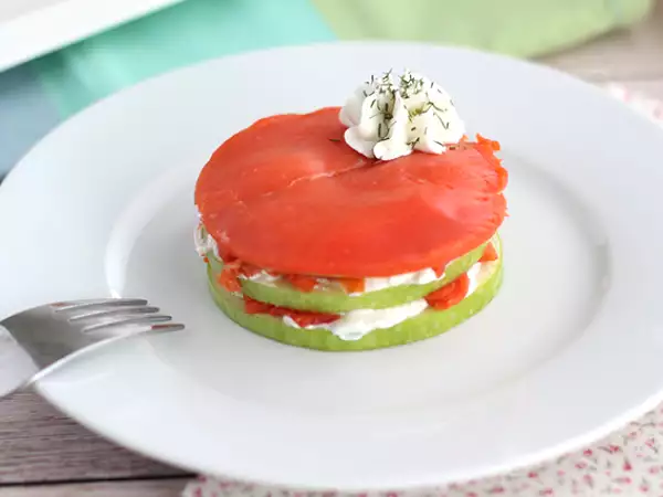 Recept Lazac mille feuille zöld almával
