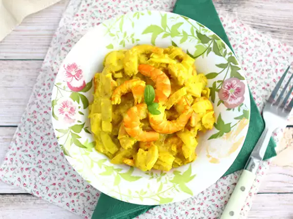 Recept Express garnélarák curry kókusztejjel