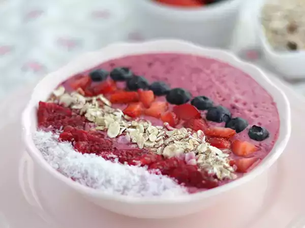 Recept Piros gyümölcsös turmix tál