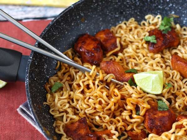 Hogyan kell főzni buldak habanero lime tésztát, recept pácolt csirkével! - Előkészítés lépés 13