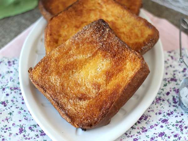 Torrijas légsütőben briós kenyérrel, egy komplikációk nélküli hagyomány - Előkészítés lépés 8