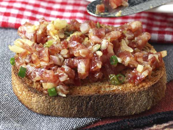 Tartar de fuet: a klasszikus steak-tatár expressz változata - Előkészítés lépés 5