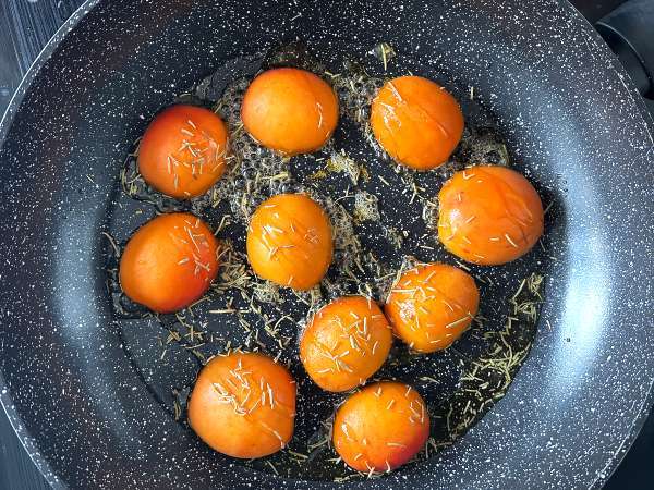 Pirított sárgabarack, rukkola és burrata pirítóson - Előkészítés lépés 3