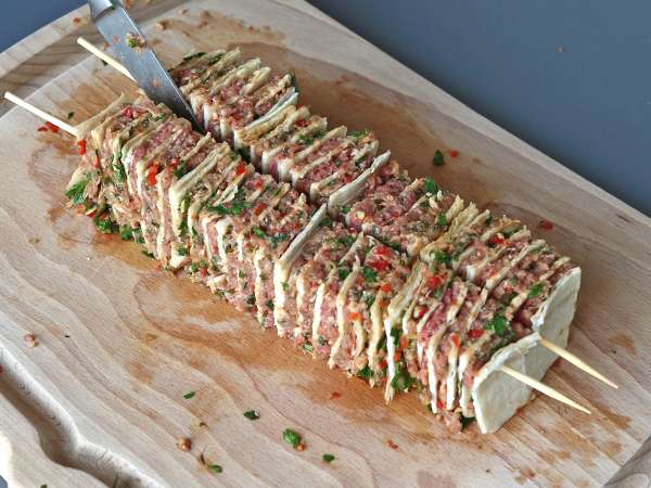 Lavash kebab tortillával, a híres könnyű sütőben sült kebab! - Előkészítés lépés 10