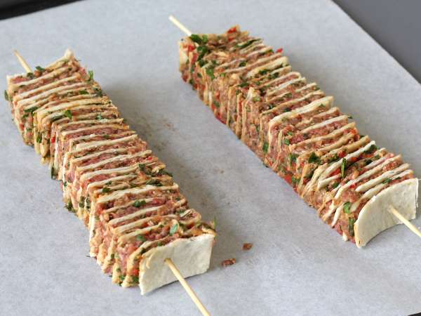 Lavash kebab tortillával, a híres könnyű sütőben sült kebab! - Előkészítés lépés 11