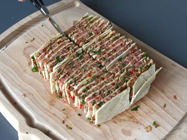 Lavash kebabnyársak tortillával, könnyen elkészíthető airfryerben! - Előkészítés lépés 8