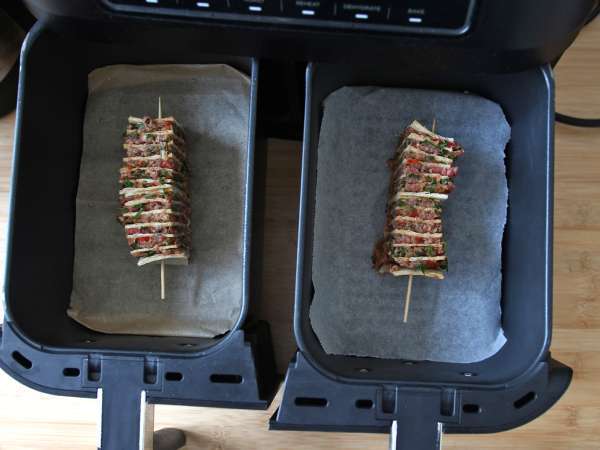 Lavash kebabnyársak tortillával, könnyen elkészíthető airfryerben! - Előkészítés lépés 10