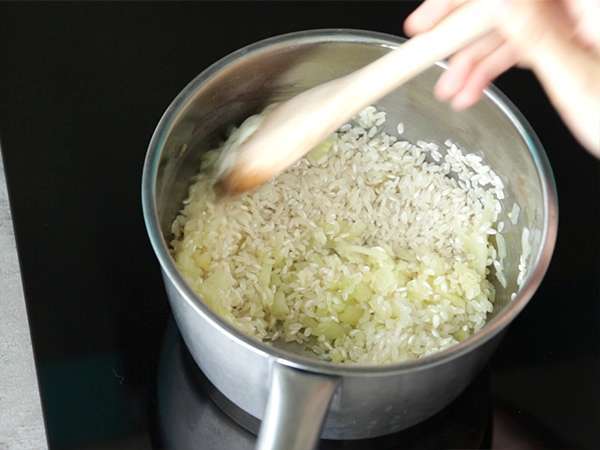 Rizottó sajttal és chorizóval - Előkészítés lépés 2