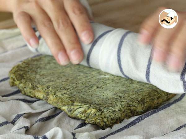 Spenótos, sonkás és fromage frais tekercsek - Előkészítés lépés 4