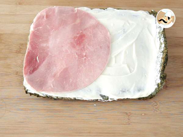 Spenótos, sonkás és fromage frais tekercsek - Előkészítés lépés 5
