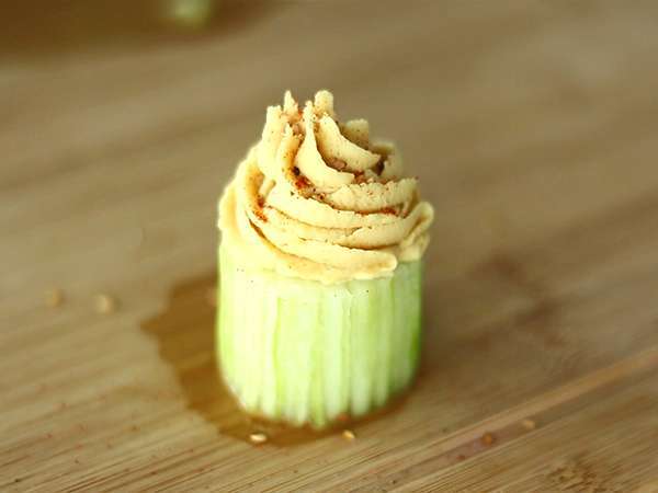 Vegán uborka és humusz cupcakes - Előkészítés lépés 5