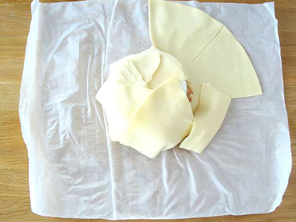 Sonkás-hagymás Camembert leveles tészta - Előkészítés lépés 3