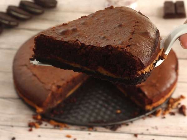 Mogyoróvajas és Oreo kekszes brownie - Előkészítés lépés 7